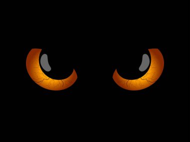Cadılar Bayramınız Kutlu Olsun. Kötü korkunç gözleri, siyah öğrenciler. Tasarım için Halloween öğe. Vektör çizim