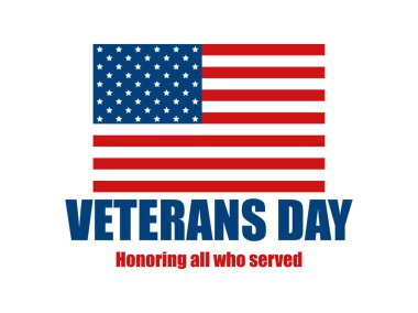 Gaziler günü. 11 Kasım. Tüm görev yapan onurlandıran. Amerikan bayrağı beyaz arka plan üzerinde. Vektör çizim