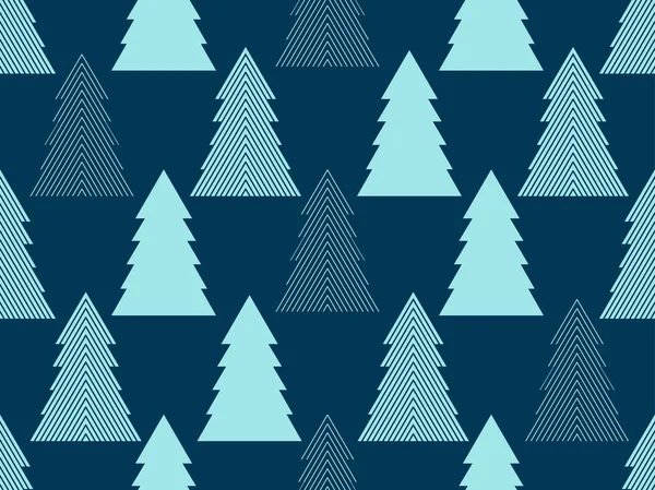 Nahtloses Muster Mit Weihnachtsbäumen Weihnachtsmuster Vektorillustration — Stockvektor