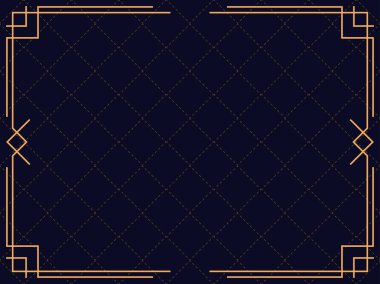 Art deco çerçeve. Klasik doğrusal sınır. Davetiyeler, broşürler ve tebrik kartları için bir şablon tasarla. 1920 'lerin ve 1930' ların tarzı. Vektör illüstrasyonu