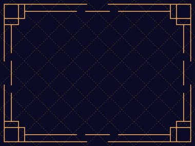 Art deco çerçeve. Klasik doğrusal sınır. Davetiyeler, broşürler ve tebrik kartları için bir şablon tasarla. 1920 'lerin ve 1930' ların tarzı. Vektör illüstrasyonu