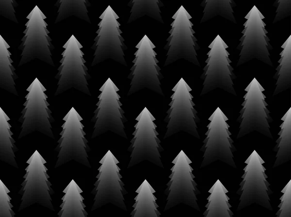 Pomul Crăciun Model Monocrom Fără Sudură Gradient Alb Negru Ilustrație — Vector de stoc
