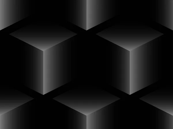 Patrón Inconsútil Cubos Isométricos Fondo Geométrico Cúbico Tonos Grises Ilustración — Archivo Imágenes Vectoriales