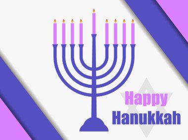 Hanuka Bayramınız kutlu olsun. Hanuka mumlar. Menorah dokuz mumlar ile. Vektör çizim