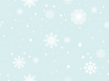 Kar taneleri ile Seamless modeli. Kış arka plan. Bokeh etkisi. Vektör çizim