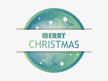 Mutlu Noeller. Noel top yeşil degrade ile. Gölge katman. Tebrik kartı tasarım şablonu. Vektör çizim