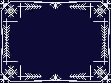 Noel Art deco çerçeve. Vintage doğrusal kenarlık. Davetiye, broşür ve tebrik kartları için bir şablon tasarlayın. 1920'lerde ve 1930'larda stili. Vektör çizim