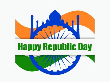 Hindistan'ın mutlu Cumhuriyet Bayramı. Ulusal bayrak ve Hindistan'ın erkek. Vektör çizim