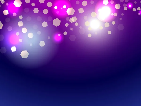 Fondo Luz Abstracto Efecto Bokeh Hexagones Gradiente Violeta Ilustración Vectorial — Vector de stock