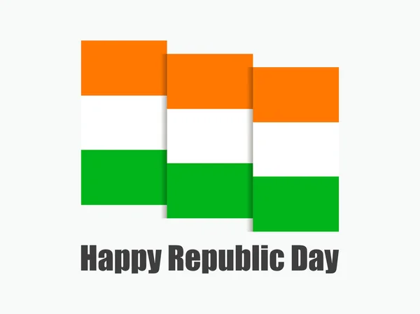 Dzień Szczęśliwy Republiki Indii Flaga Narodowa Indie Ilustracja Wektorowa — Wektor stockowy