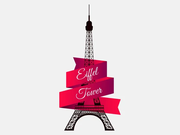 Eiffeltoren Met Lint Het Symbool Van Frankrijk Een Landmark Van — Stockvector