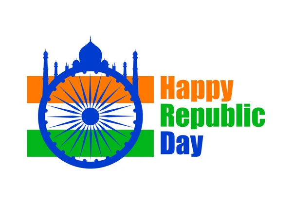 Happy Republic Day of India. National flag and simbol of India. Vector illustration