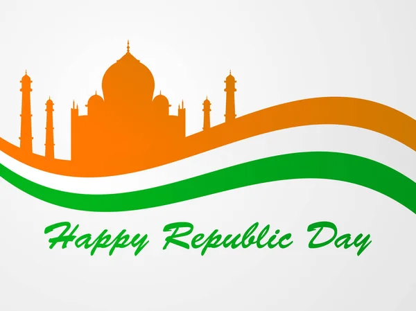 Feliz Dia República Índia Bandeira Nacional Símbolo Índia Ilustração Vetorial — Vetor de Stock