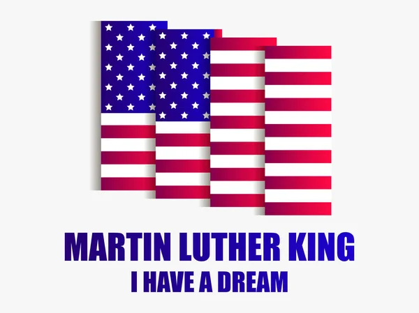 Día Martin Luther King Tengo Sueño Tarjeta Felicitación Con Bandera — Vector de stock