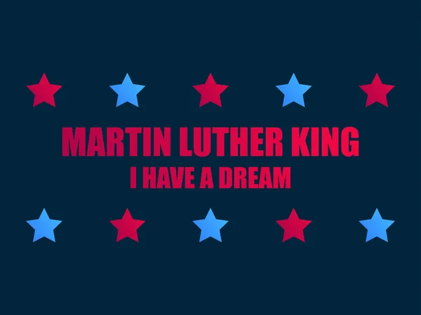 Día Martin Luther King Tengo Sueño Tarjeta Felicitación Con Estrellas — Vector de stock