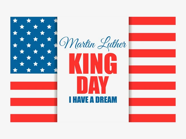 Día Martin Luther King Tengo Sueño Tarjeta Felicitación Con Bandera — Vector de stock