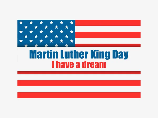 Día Martin Luther King Tengo Sueño Tarjeta Felicitación Con Bandera — Vector de stock