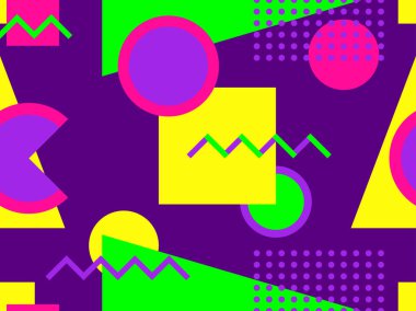 Geometrik seamless modeli. Parlak renkler Trend paleti. Vektör çizim