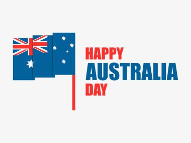Happy Avustralya günü 26 Ocak. Tebrik kartı Avustralya, bayrağı ile ulusal tatil. Vektör çizim