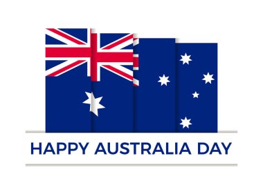 Happy Avustralya günü 26 Ocak. Tebrik kartı Avustralya, bayrağı ile ulusal tatil. Vektör çizim