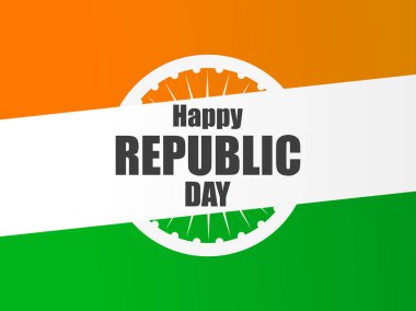 Hindistan'ın mutlu Cumhuriyet Bayramı. Hindistan Ulusal bayrak. Vektör çizim