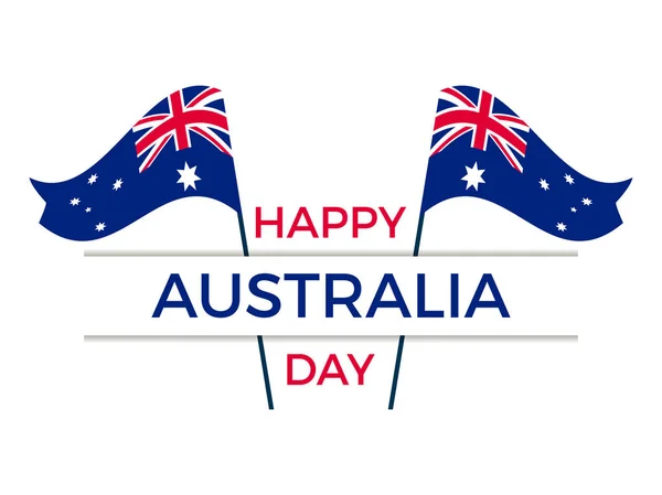 stock vector Happy Australia day 26th january. Greeting card with flag of Australia, national holiday. Vector illustration