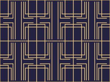 Art deco seamless modeli. Çizgiler, stil 1920'lerde, 1930'larda bir desenle arka plan. Vektör çizim