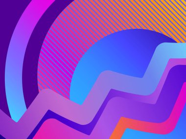 Retro fütürizm arka plan. Modern trend gradyanı. Synthwave. Retrowave' e göre. Vektör çizimi