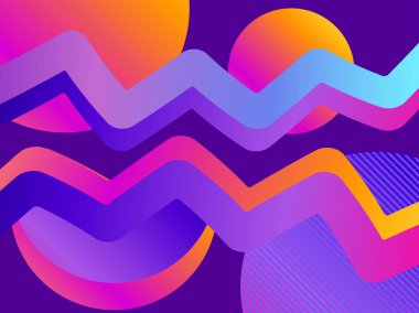 Sıvı dalga, menekşe degrade. Modern eğilim arka plan. Synthwave, Fütürizm arka plan. Retrowave. Vektör çizim