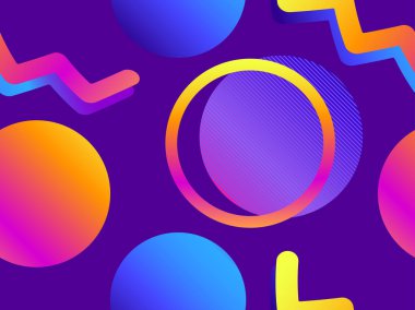 Fütürizm seamless modeli. 80'li yılların tarzında degrade şekli. Synthwave retro arka plan. Retrowave. Vektör çizim