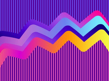 Sıvı dalga, menekşe degrade. Modern eğilim arka plan. Synthwave, Fütürizm arka plan. Retrowave. Vektör çizim