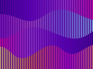 Sıvı dalga, menekşe degrade. Modern eğilim arka plan. Synthwave, Fütürizm arka plan. Retrowave. Vektör çizim