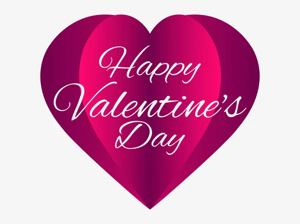 Happy Valentines Day Februari Wenskaart Met Hart Een Witte Achtergrond — Stockvector