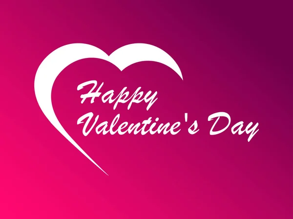Feliz Dia Dos Namorados Fevereiro Cartão Saudação Com Contorno Cardíaco —  Vetores de Stock