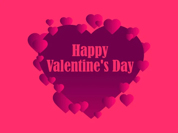 Feliz Dia Dos Namorados Fevereiro Cartão Saudação Com Corações Ilustração —  Vetores de Stock