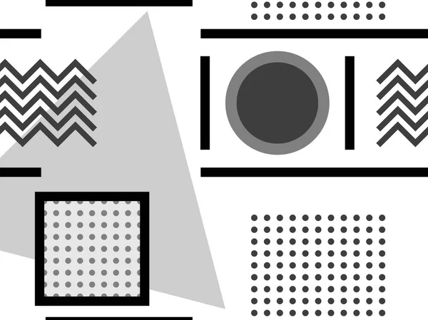 Motif Sans Couture Memphis Formes Géométriques Noir Blanc Dans Style — Image vectorielle