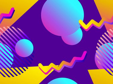 Degrade şekilleri ile geometrik seamless modeli. Zine kültür arka plan. Retrowave. Vektör çizim