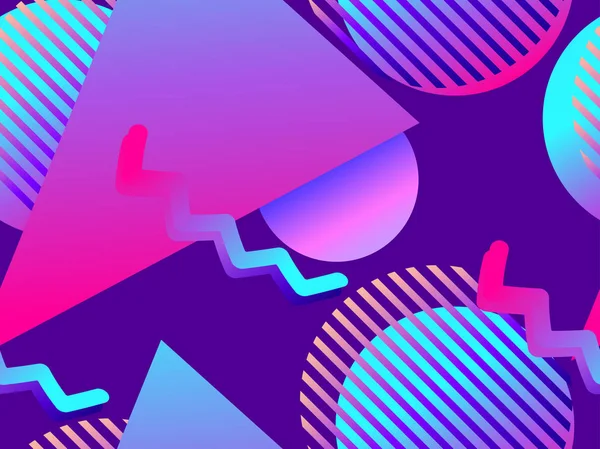 Degrade şekilleri ile geometrik seamless modeli. Zine kültür arka plan. Retrowave. Vektör çizim