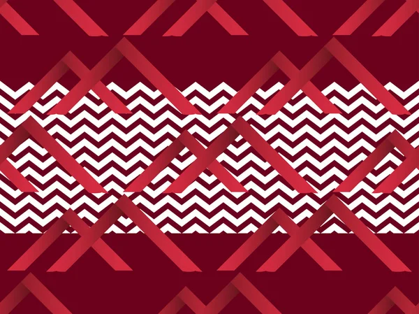 Zigzag Patrón Sin Costura Con Degradado Color Rojo Fondo Geométrico — Vector de stock