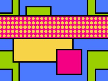 80 lerin memphis tarzda geometrik seamless modeli. Noktalar ve noktalı çizgiler. Unsurları Bauhaus tarzı. Vektör çizim