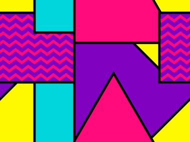 80 lerin memphis tarzda geometrik seamless modeli. Noktalar ve noktalı çizgiler. Unsurları Bauhaus tarzı. Vektör çizim