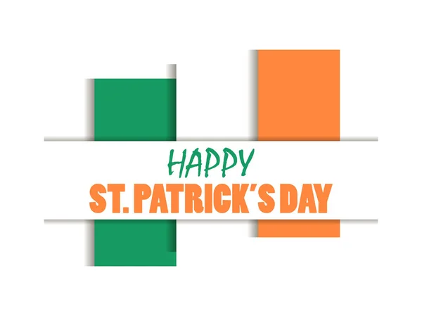 Saint Patrick Drapeau Irlandais Sur Fond Blanc Découpez Papier Avec — Image vectorielle