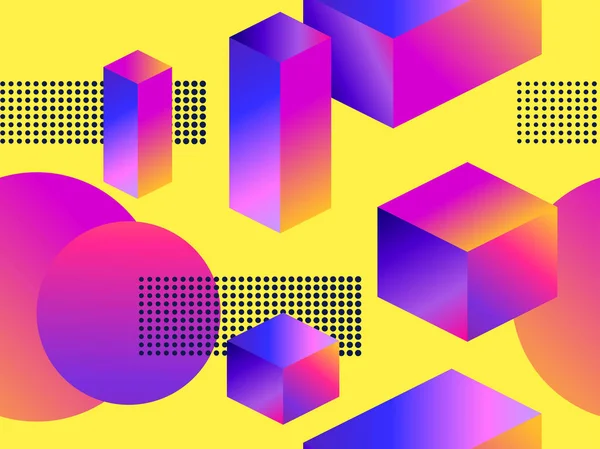 Futuristische Naadloze Patroon Met Geometrische Vormen Kleurovergang Met Paarse Tinten — Stockvector