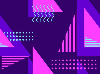 Memphis seamless modeli. Geometrik öğeleri memphis 80 tarzı. Vektör çizim