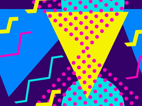 Memphis nahtlose Muster. Geometrische Elemente im Stil der 80er Jahre. Bauhaus-Retro. Vektorillustration — Stockvektor