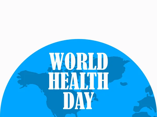 Всемирный день здоровья. Половина планеты Земля голубая. Векторная иллюстрация — стоковый вектор