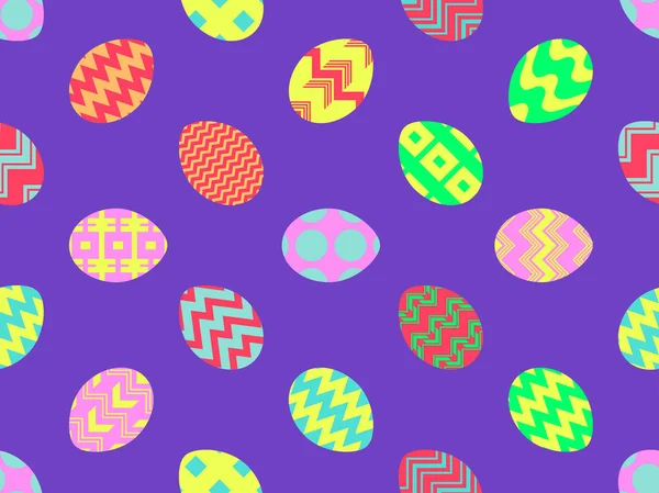Пасхальные яйца бесшовный узор. С праздником Пасхи. Векторная иллюстрация — стоковый вектор