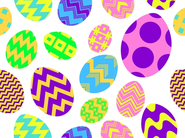 Huevos de Pascua patrón sin costura. Feliz Pascua. Ilustración vectorial — Vector de stock