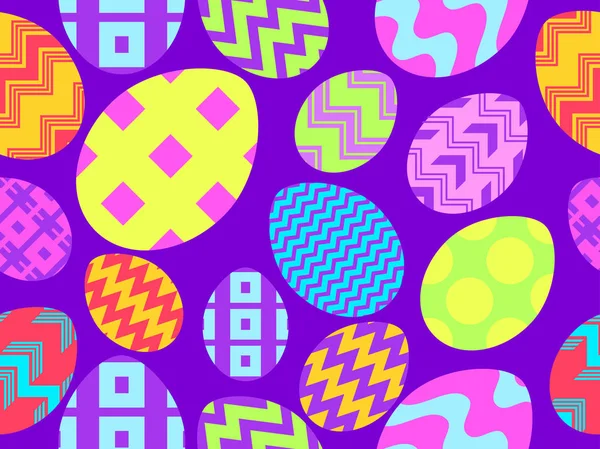 Huevos de Pascua patrón sin costura. Feliz Pascua. Ilustración vectorial — Vector de stock