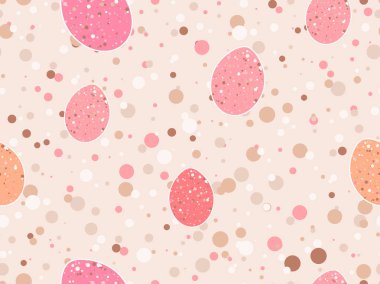 Paskalya yumurta seamless modeli. Mutlu Paskalya arka plan. Tatil tebrik kartı. Vektör çizim